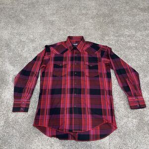 Wrangler Cowboy Cut Men Western Shirt Pearl Snap X Long Tails Reg Fit 16 XL